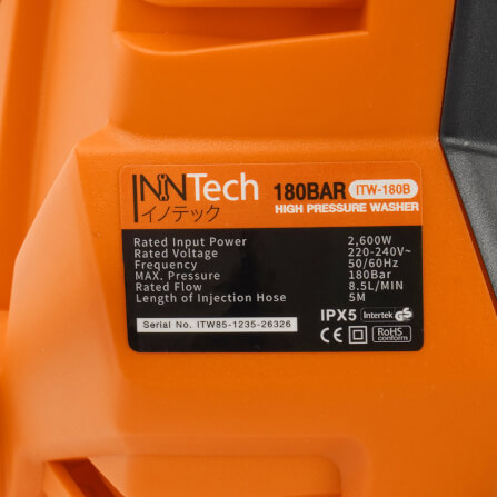 เครื่องฉีดน้ำแรงดันสูง InnTech รุ่น TMW-180B 180 บาร์ 2600_5